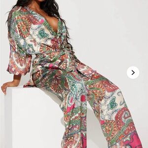 Paisley Print Pants Set